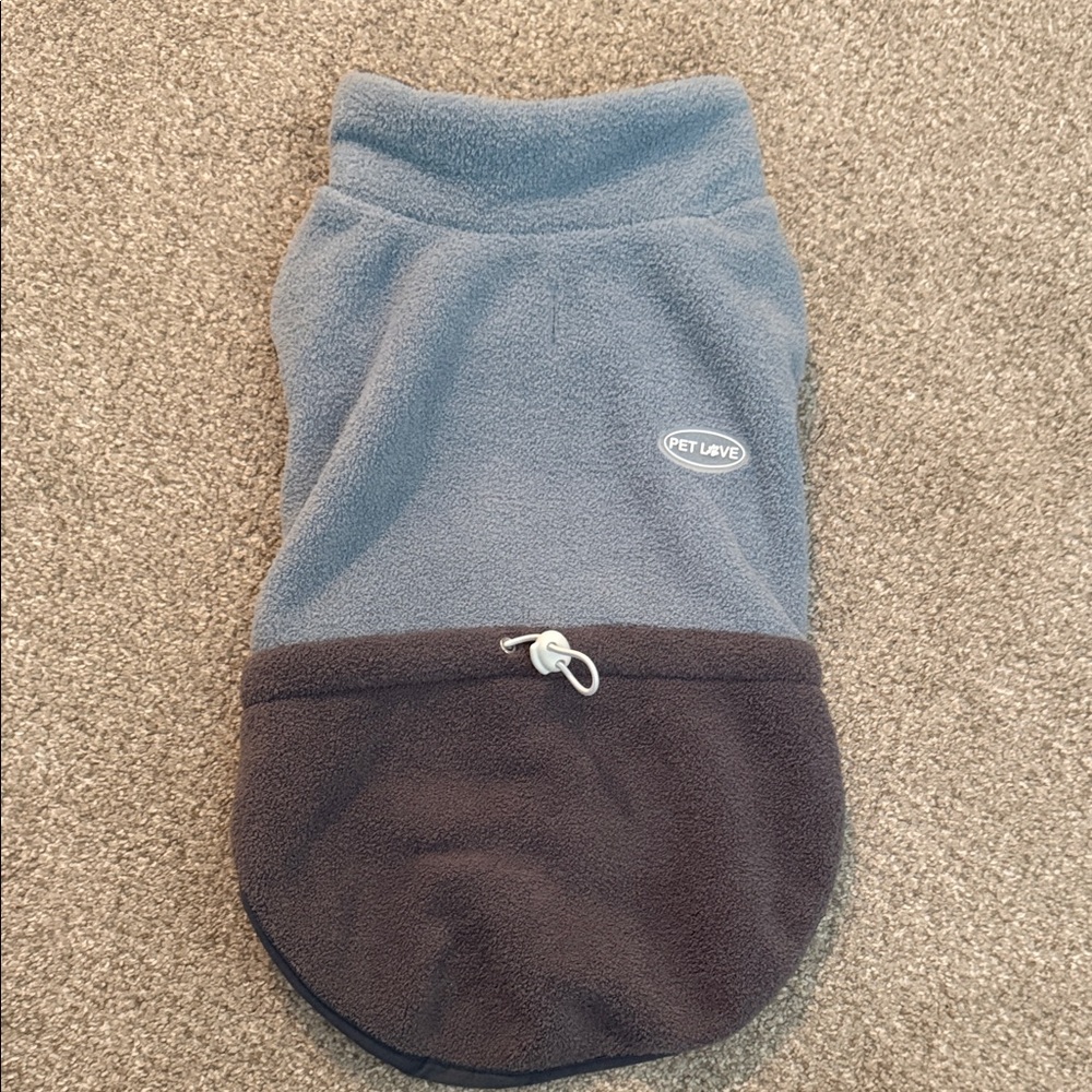 Gray and Brown Fleece Pet Sweater Size Medium